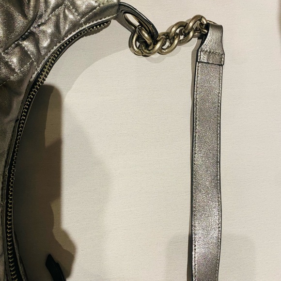 Kurt Geiger Metallic Silver Quilted Shoulder Bag - Picture 8 of 9